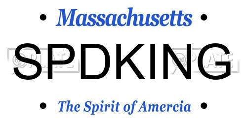 SPDKING Massachusetts License Plate