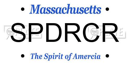 SPDRCR Massachusetts License Plate