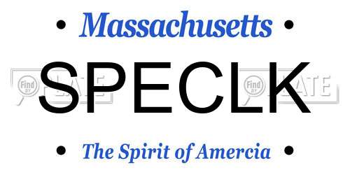 SPECLK Massachusetts License Plate