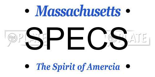 SPECS Massachusetts License Plate