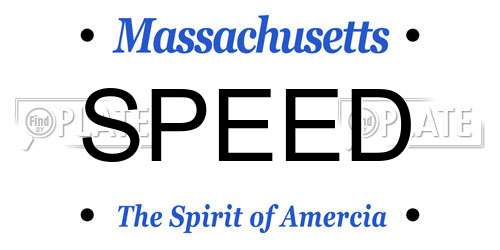SPEED Massachusetts License Plate