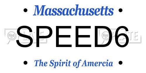 SPEED6 Massachusetts License Plate