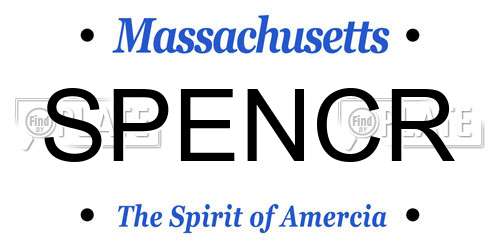 SPENCR Massachusetts License Plate