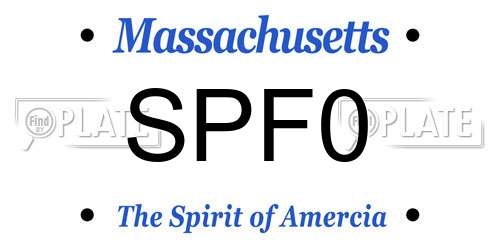 SPF0 Massachusetts License Plate