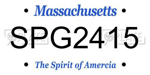 SPG2415 Massachusetts License Plate