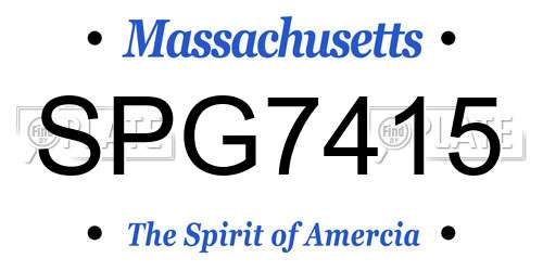 SPG7415 Massachusetts License Plate