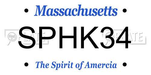SPHK34 Massachusetts License Plate