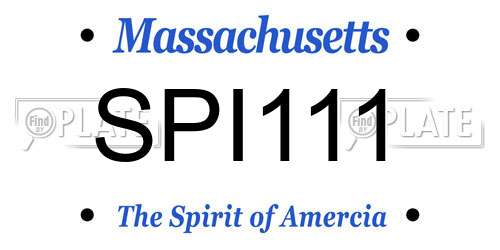 SPI111 Massachusetts License Plate