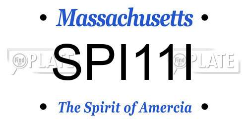 SPI11I Massachusetts License Plate