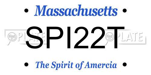 SPI22T Massachusetts License Plate