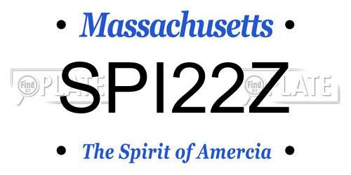 SPI22Z Massachusetts License Plate