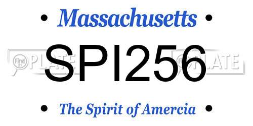 SPI256 Massachusetts License Plate