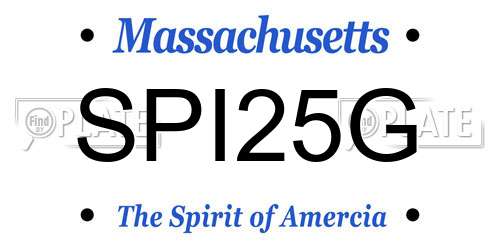 SPI25G Massachusetts License Plate