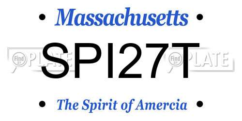 SPI27T Massachusetts License Plate