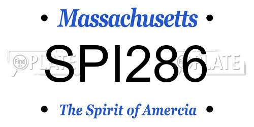 SPI286 Massachusetts License Plate