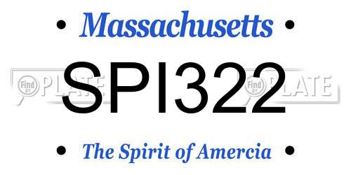 SPI322 Massachusetts License Plate