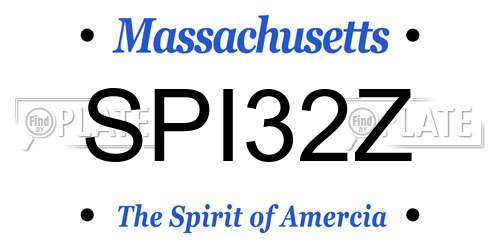 SPI32Z Massachusetts License Plate