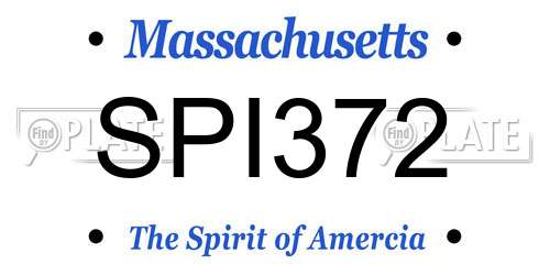 SPI372 Massachusetts License Plate