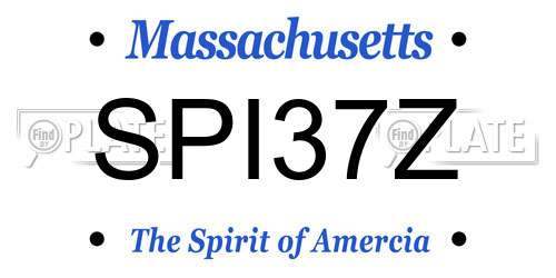 SPI37Z Massachusetts License Plate