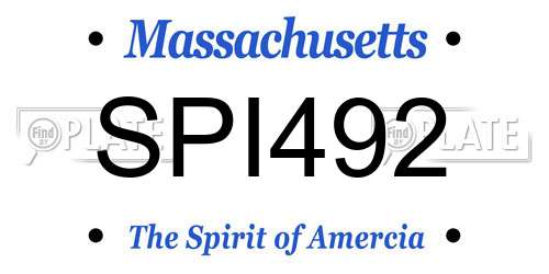 SPI492 Massachusetts License Plate