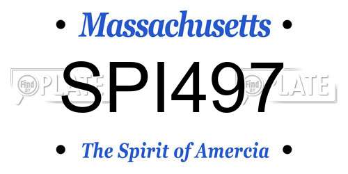 SPI497 Massachusetts License Plate