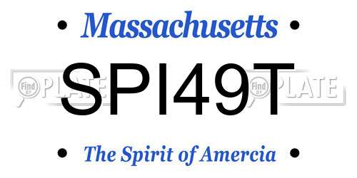 SPI49T Massachusetts License Plate