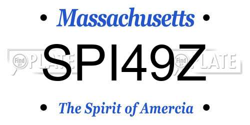SPI49Z Massachusetts License Plate