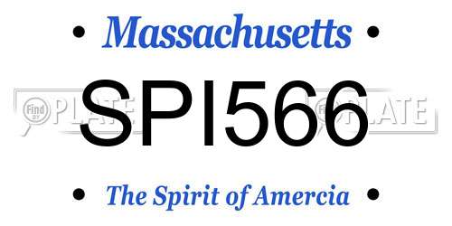 SPI566 Massachusetts License Plate