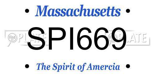 SPI669 Massachusetts License Plate