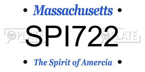 SPI722 Massachusetts License Plate