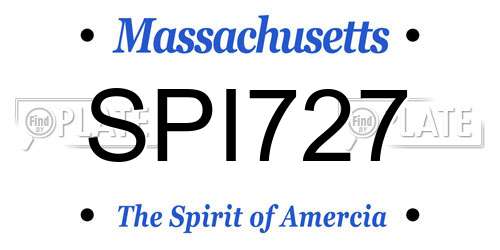 SPI727 Massachusetts License Plate