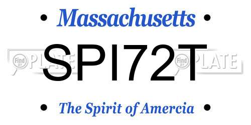 SPI72T Massachusetts License Plate