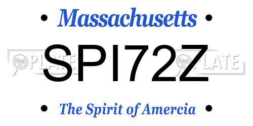 SPI72Z Massachusetts License Plate