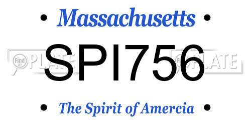 SPI756 Massachusetts License Plate