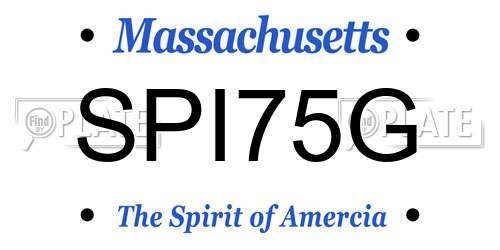 SPI75G Massachusetts License Plate