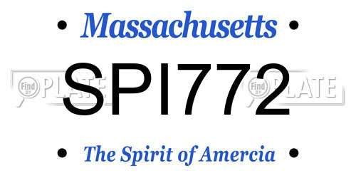 SPI772 Massachusetts License Plate