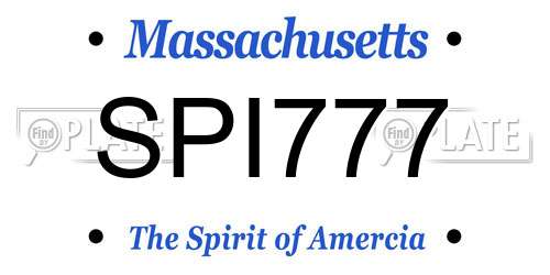 SPI777 Massachusetts License Plate