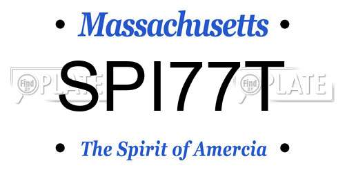 SPI77T Massachusetts License Plate