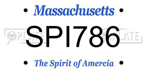 SPI786 Massachusetts License Plate