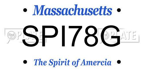 SPI78G Massachusetts License Plate