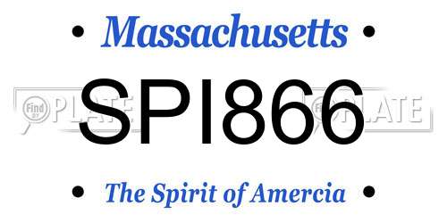 SPI866 Massachusetts License Plate
