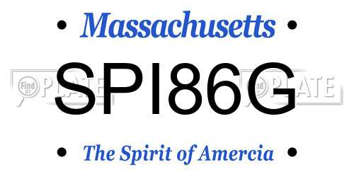 SPI86G Massachusetts License Plate