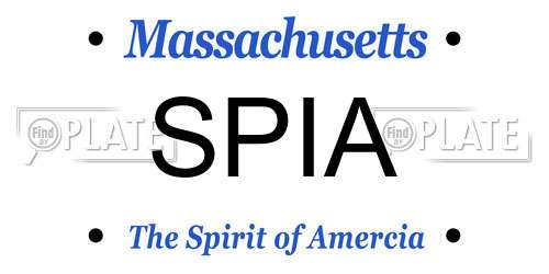 SPIA Massachusetts License Plate