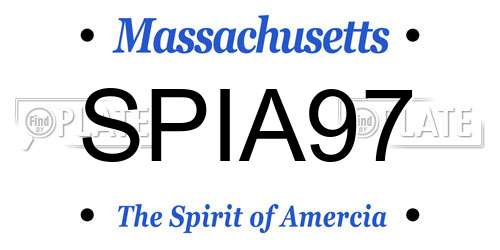 SPIA97 Massachusetts License Plate