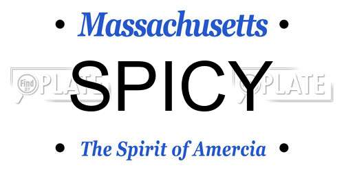 SPICY Massachusetts License Plate