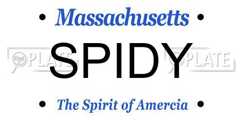 SPIDY Massachusetts License Plate