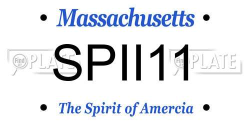 SPII11 Massachusetts License Plate