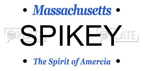 SPIKEY Massachusetts License Plate
