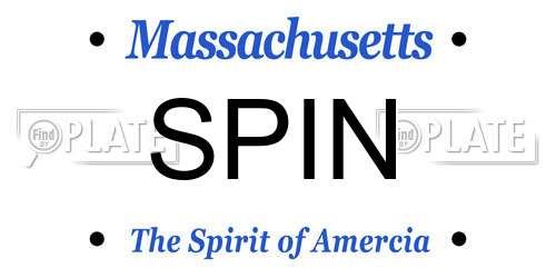 SPIN Massachusetts License Plate