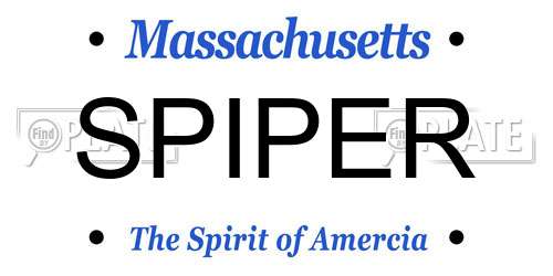 SPIPER Massachusetts License Plate